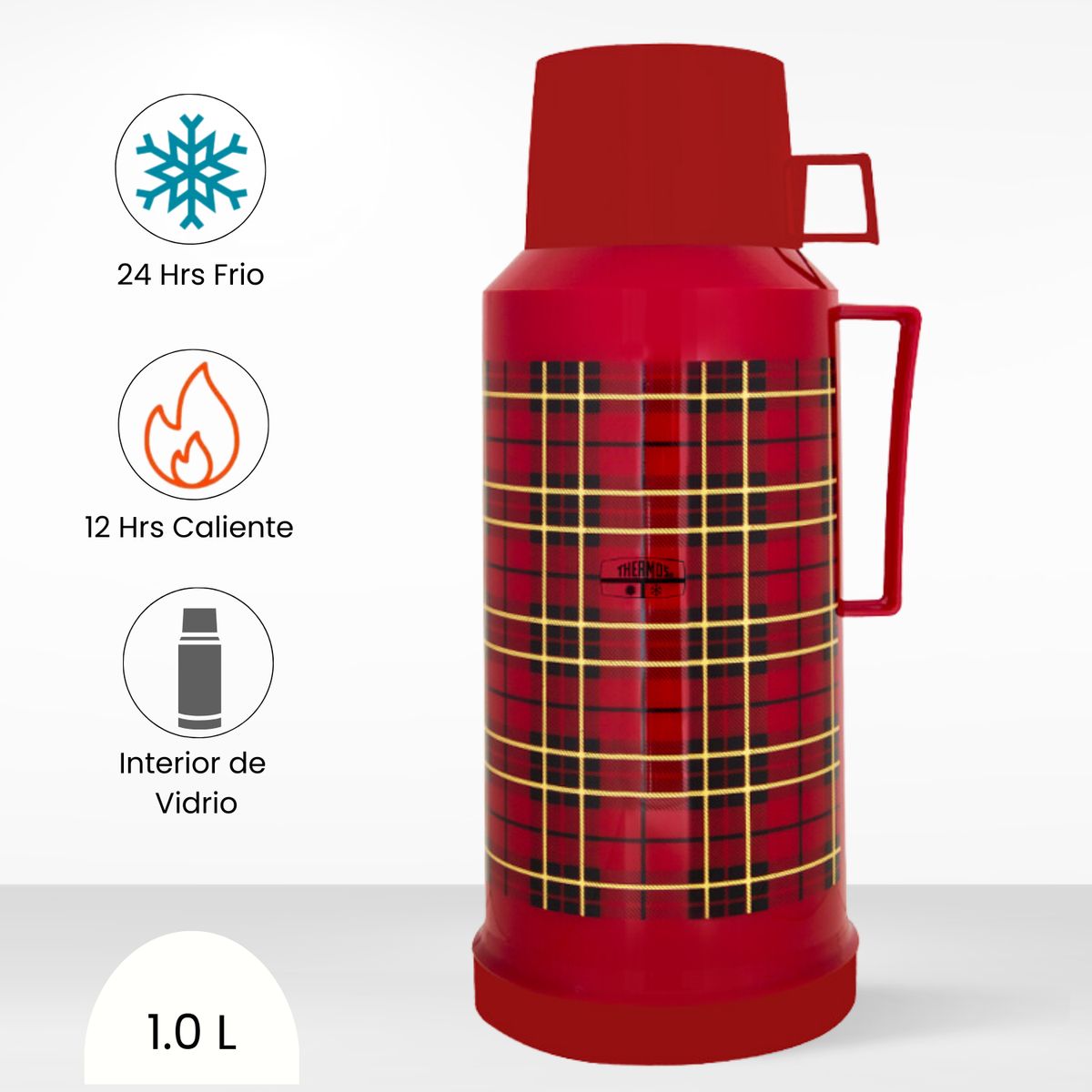 THERMOS - Termo de Bebida para Hogar Tradicional 1.0l Rojo