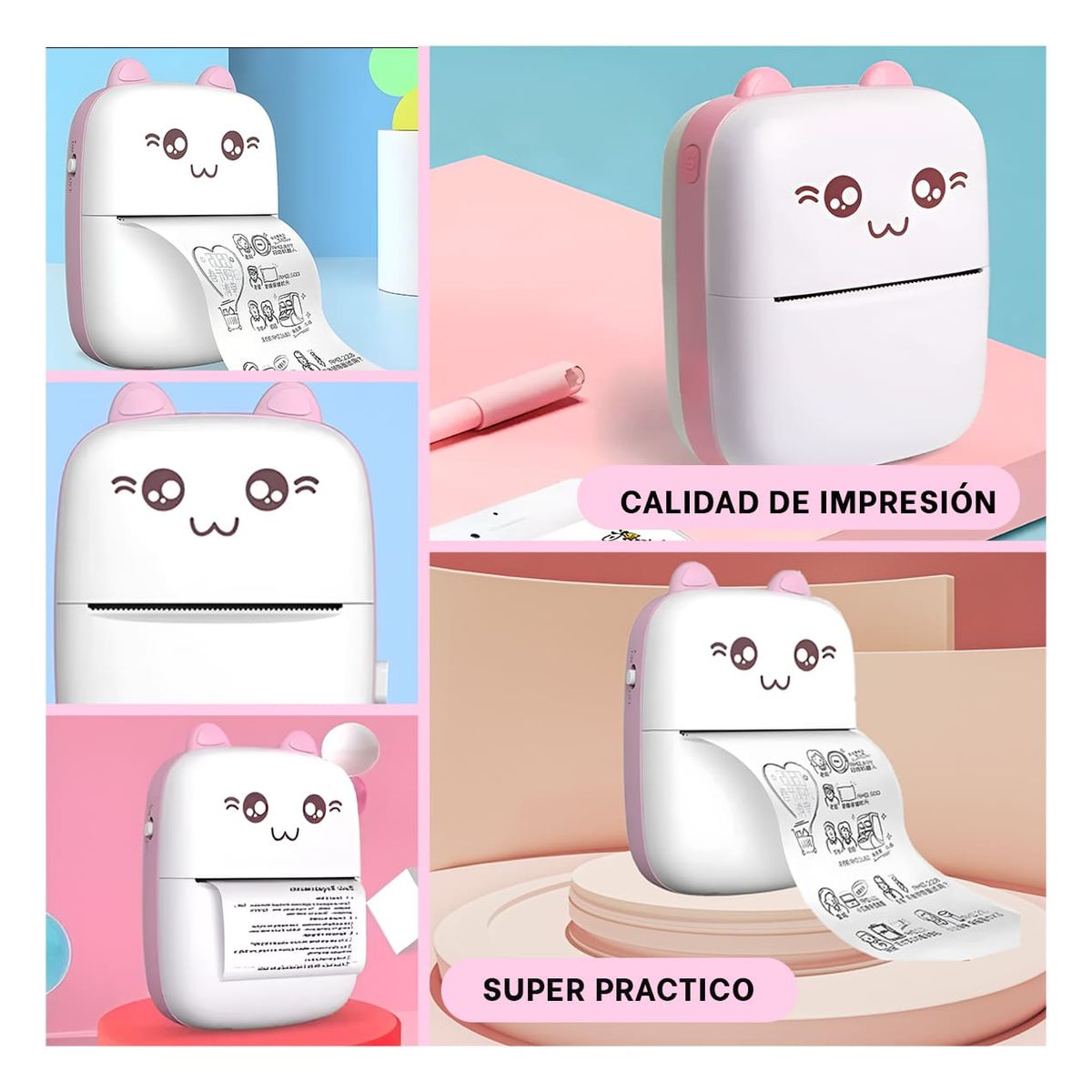 RYBIU IMPORT - Impresora Inalambrica en Rosado Y+Envoltorio de Regalo