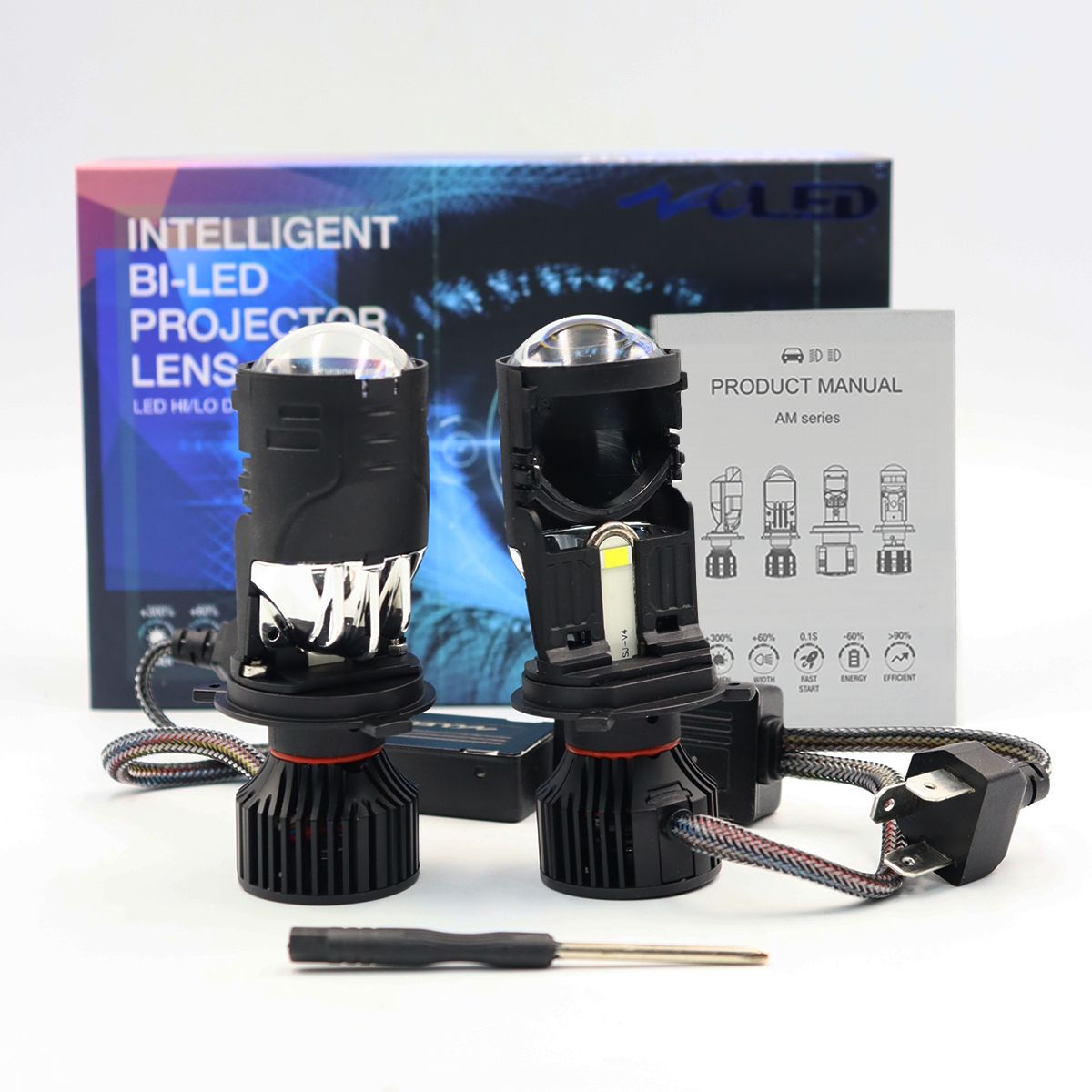 GENERICO - Mini Proyector BI-LED AM15-H4  10.000LM