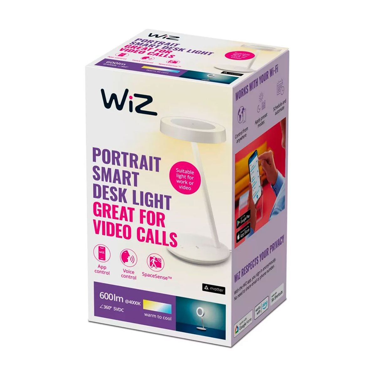 WIZ - WIZ Portrait Lámpara de Escritorio Inteligente Luz Blanca 