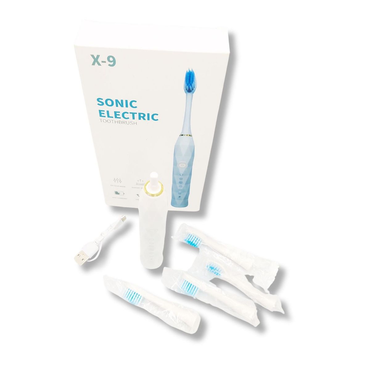 GENERICO - Cepillo de Diente Eléctrico Blanco con Repuesto con Cable