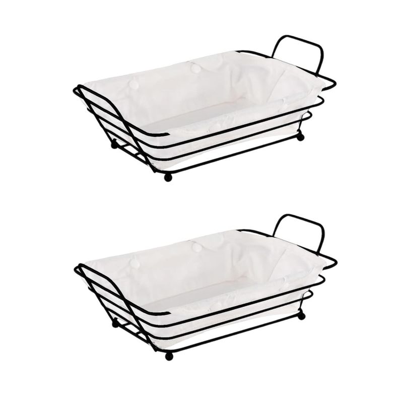 GENERICO - Pack 2 Paneras Rectangulares Grande de Metal con tela