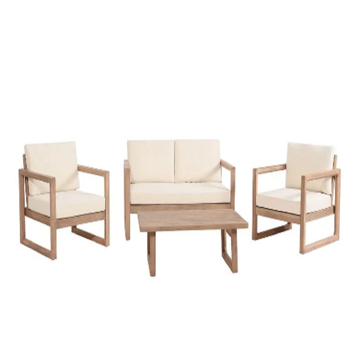 DMUEBLES - DM Juego de Sala para Terraza de 2-1-1 cuerpos + Mesa de Centro - Beige