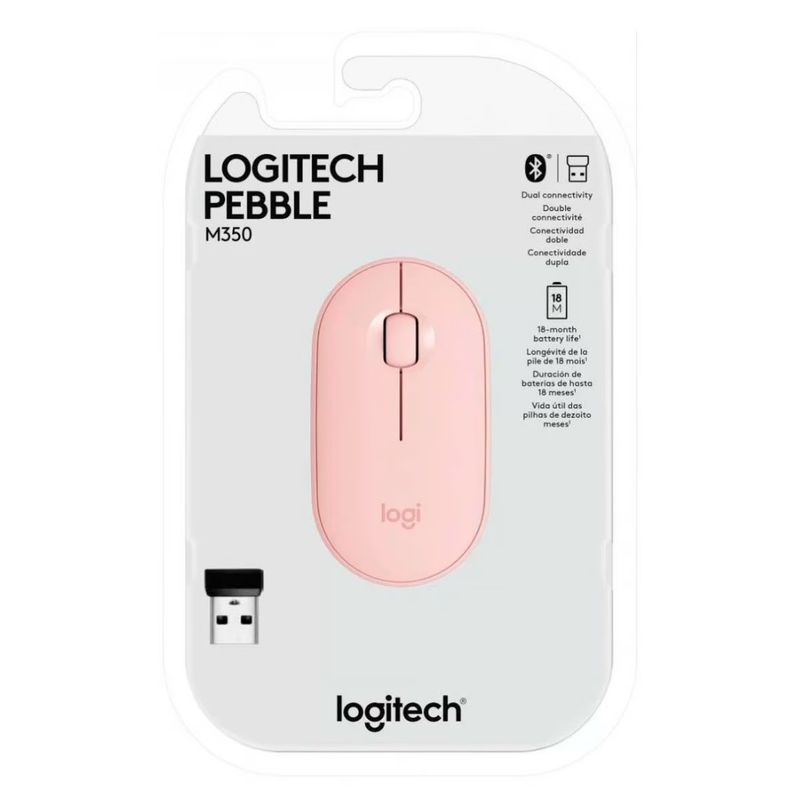 LOGITECH - Mouse Logitech Pebble M350 Silent Wireless Bluetooth Rose