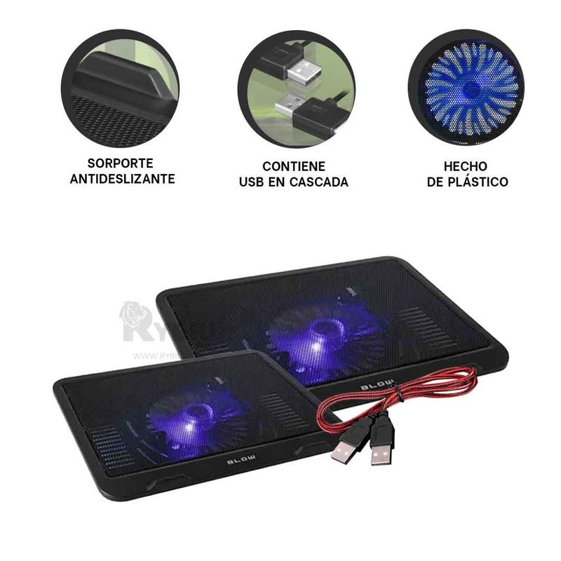 RYBIU IMPORT - Ventilador Perfecto Cruiser Negro Y+Banderitas Adhesivas