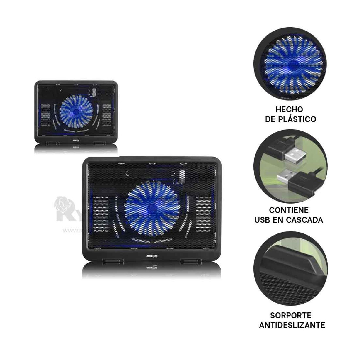 RYBIU IMPORT - Enfriador Portatil Airboon en Negro Y+Envoltorio de Regalo