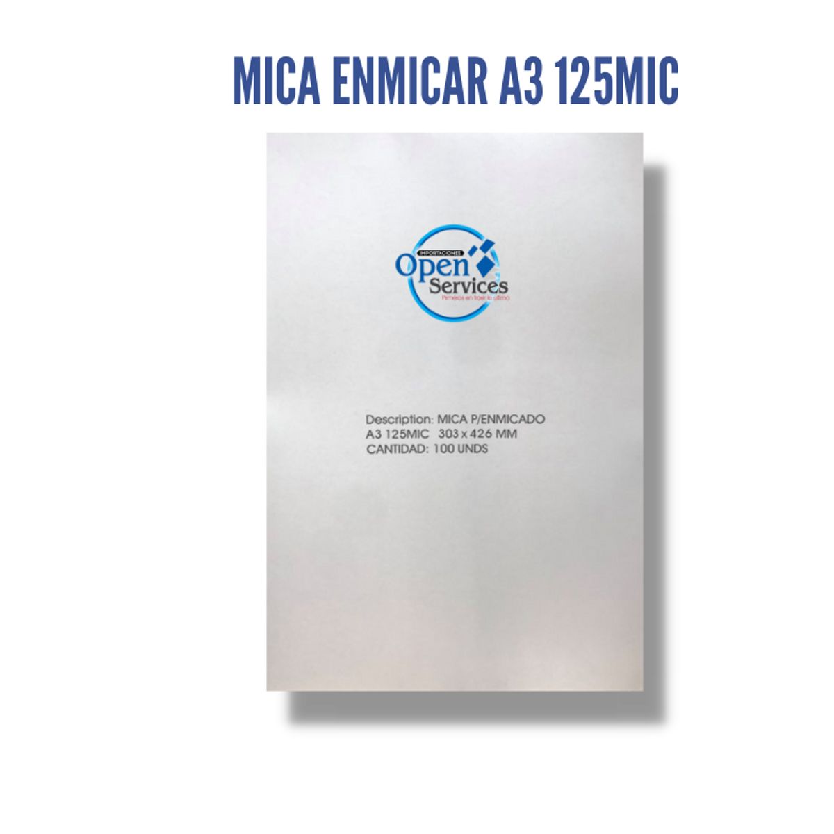 GENERICO - Mica Enmicar A3 125mic- Original