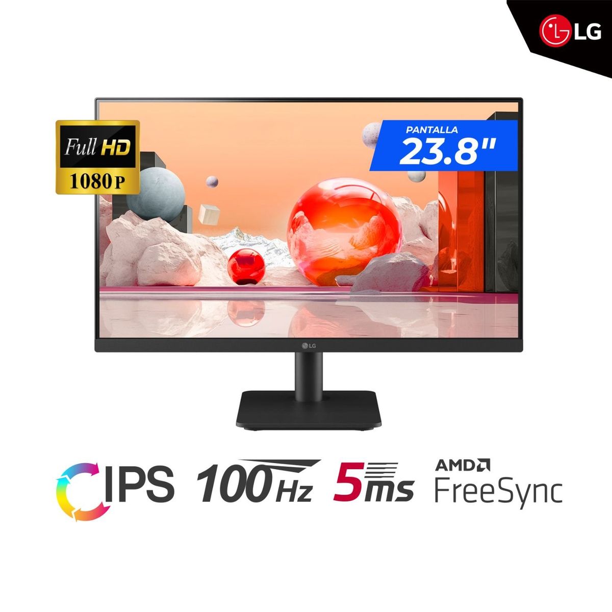 LG - MONITOR LG 24MS500-B 23.8 FHD; IPS / 2 x HDMI; 5ms; 100Hz FREESYNC