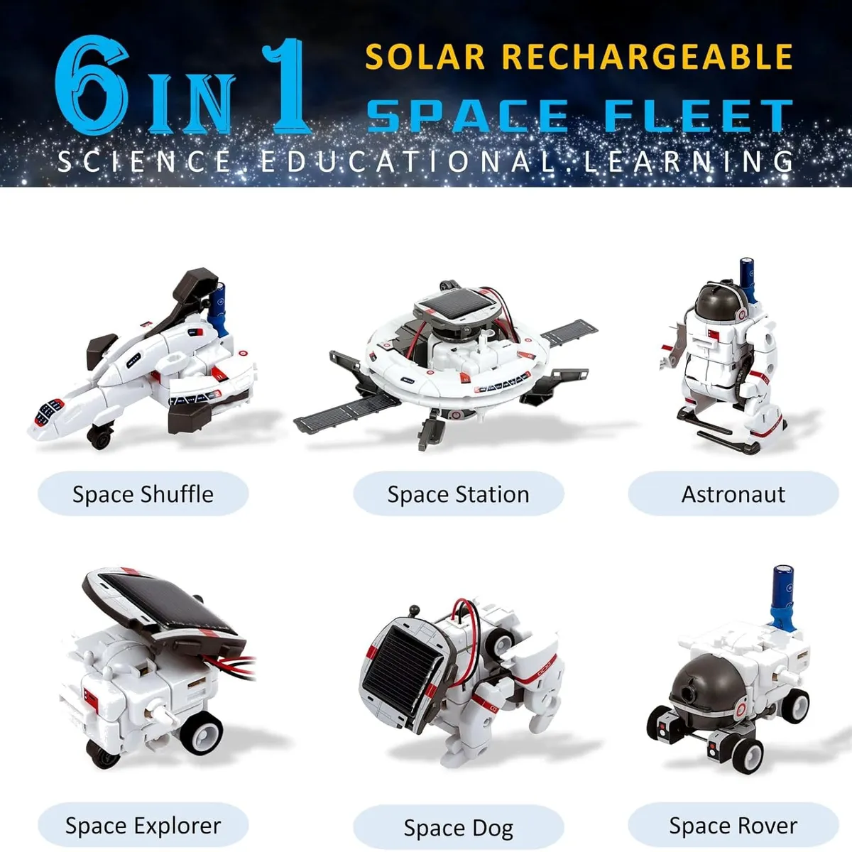 GENERICO - Kit de Robot Armable con Energía Solar 6 en 1