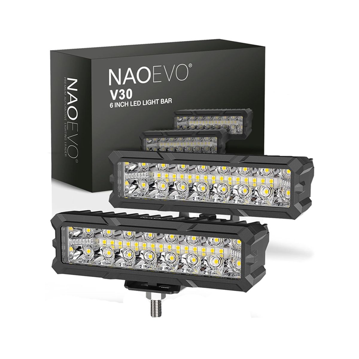NAOEVO - Barra Led 6 V30W Spot Flood 5000LM