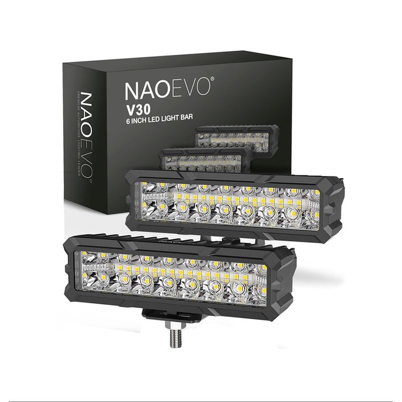 NAOEVO - Barra Led 6 V30W Spot Flood 5000LM