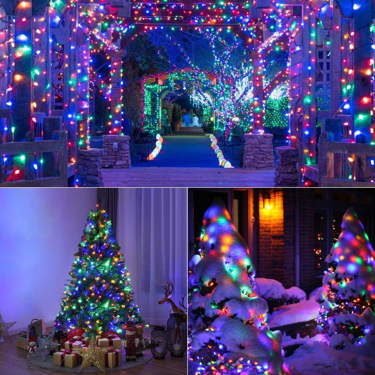 GENERICO - TIRA DE 100 LUCES LED NAVIDEÑAS MULTICOLOR