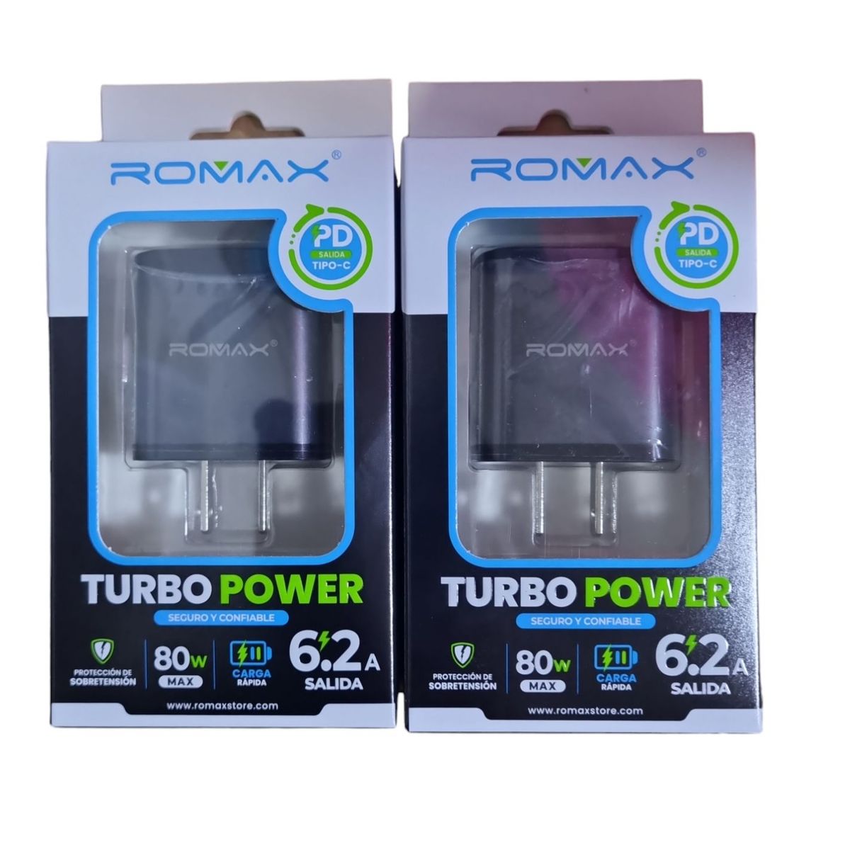 ROMAX - CARGADOR DE CELULAR TURBO POWER ENTRADA C CARGA RAPIDA