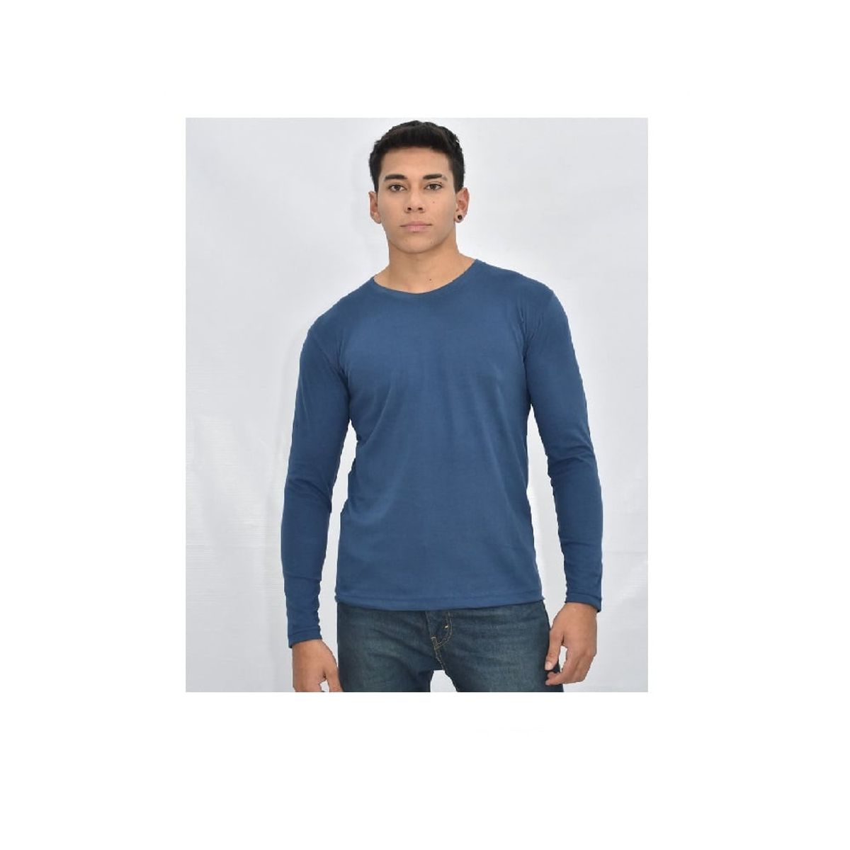 OTTOWARE - Polo Básico Manga Larga Azul para Hombre