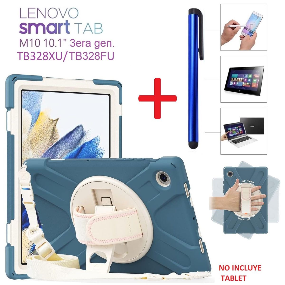 GENERICO - Funda Armor + Lapiz Optico para Lenovo M10 3era 10.1 4G Lte TB328XU