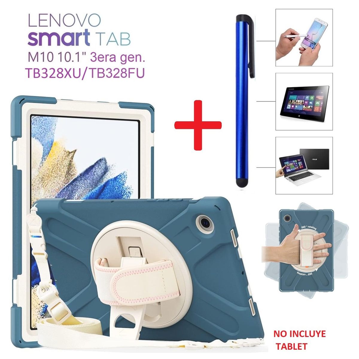 GENERICO - Funda Armor + Lapiz Optico para Lenovo M10 3era 10.1 4G Lte TB328XU