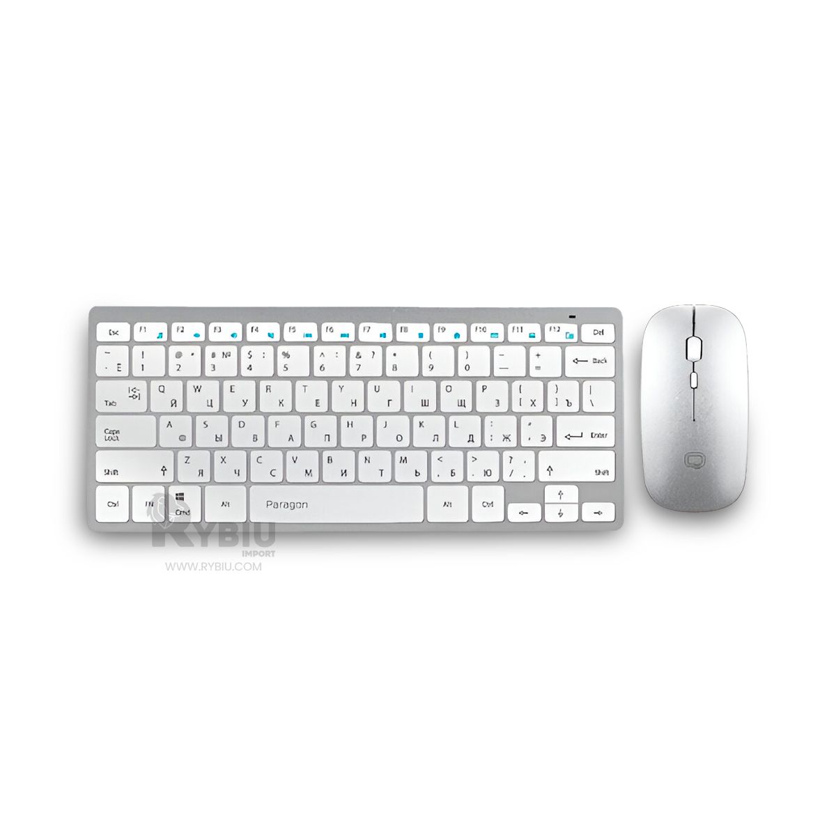 RYBIU IMPORT - Kit de Perifericos 2 en 1 en Color Blanco Y+Papel de Regalo