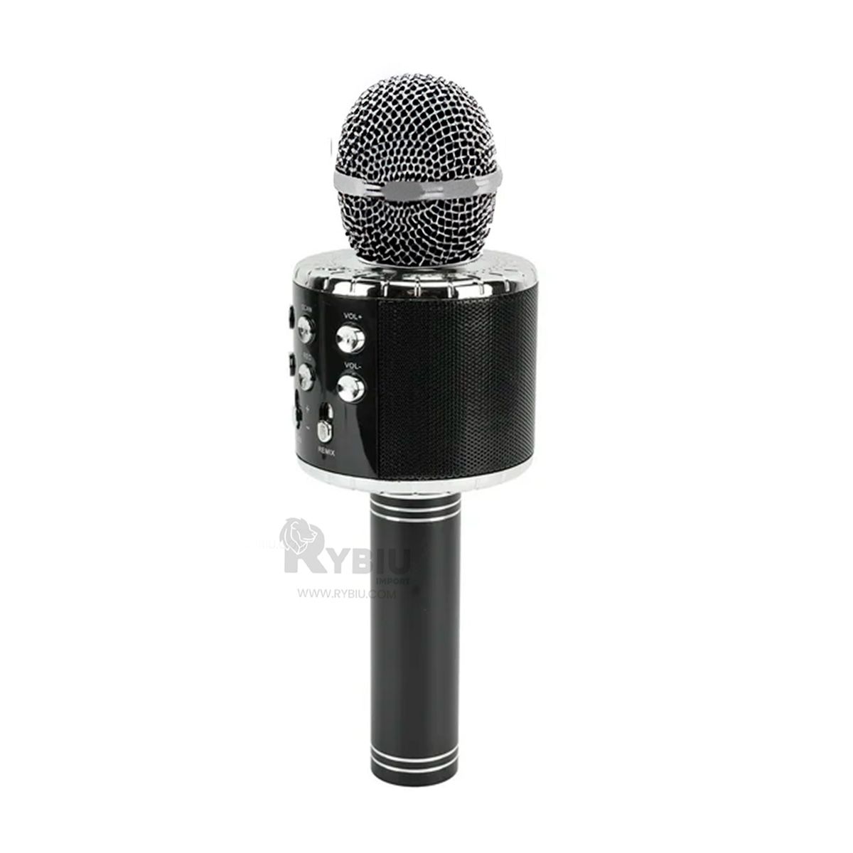 RYBIU IMPORT - Microfono Portatil con Bluetooth en Negro Y+Papel de Regalo