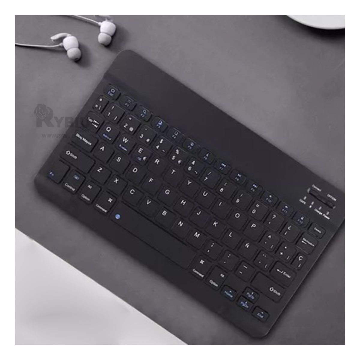 RYBIU IMPORT - Kit Mouse y Keyboard en Color Negro Y+Papel de Regalo