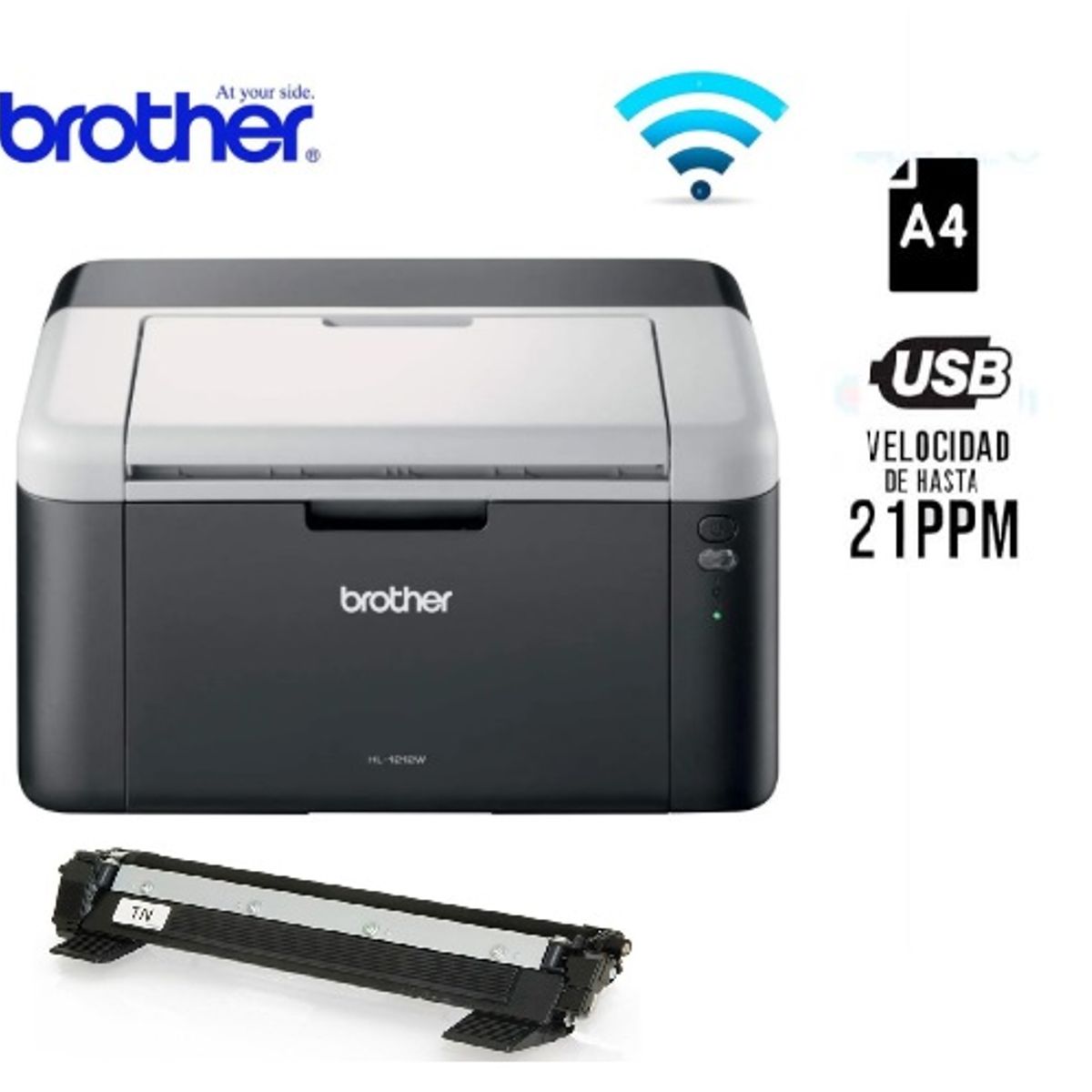 BROTHER INTERNATIONAL - Impresora Laser Monocromático Brother HL1212W Wifi laser monocromática