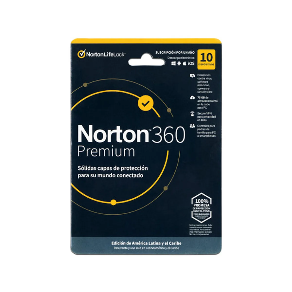 NORTON - Antivirus Norton 360 Premium 10 dispositivos 3 años
