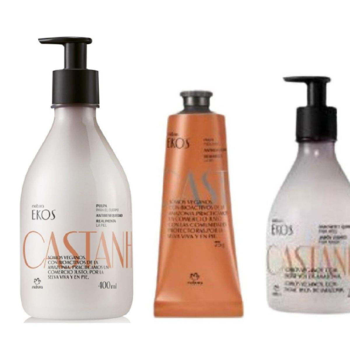 NATURA - Kit Ekos castaña Natura 3 pzas pulpa corporal, de mano y jab