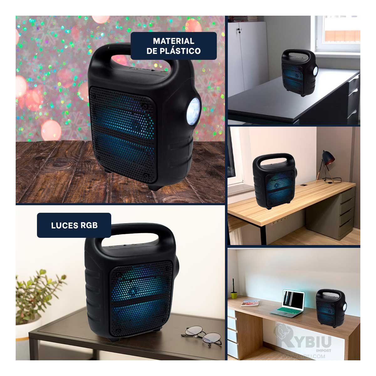 RYBIU IMPORT - Altavoz Practico Estandar en Tono Negro Y+Gift MiniAgenda
