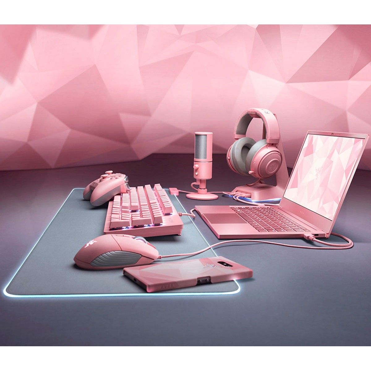 RAZER - Razer Seiren x Quartz Micrófono Profesional Gamer Rosa RZ19-02290300