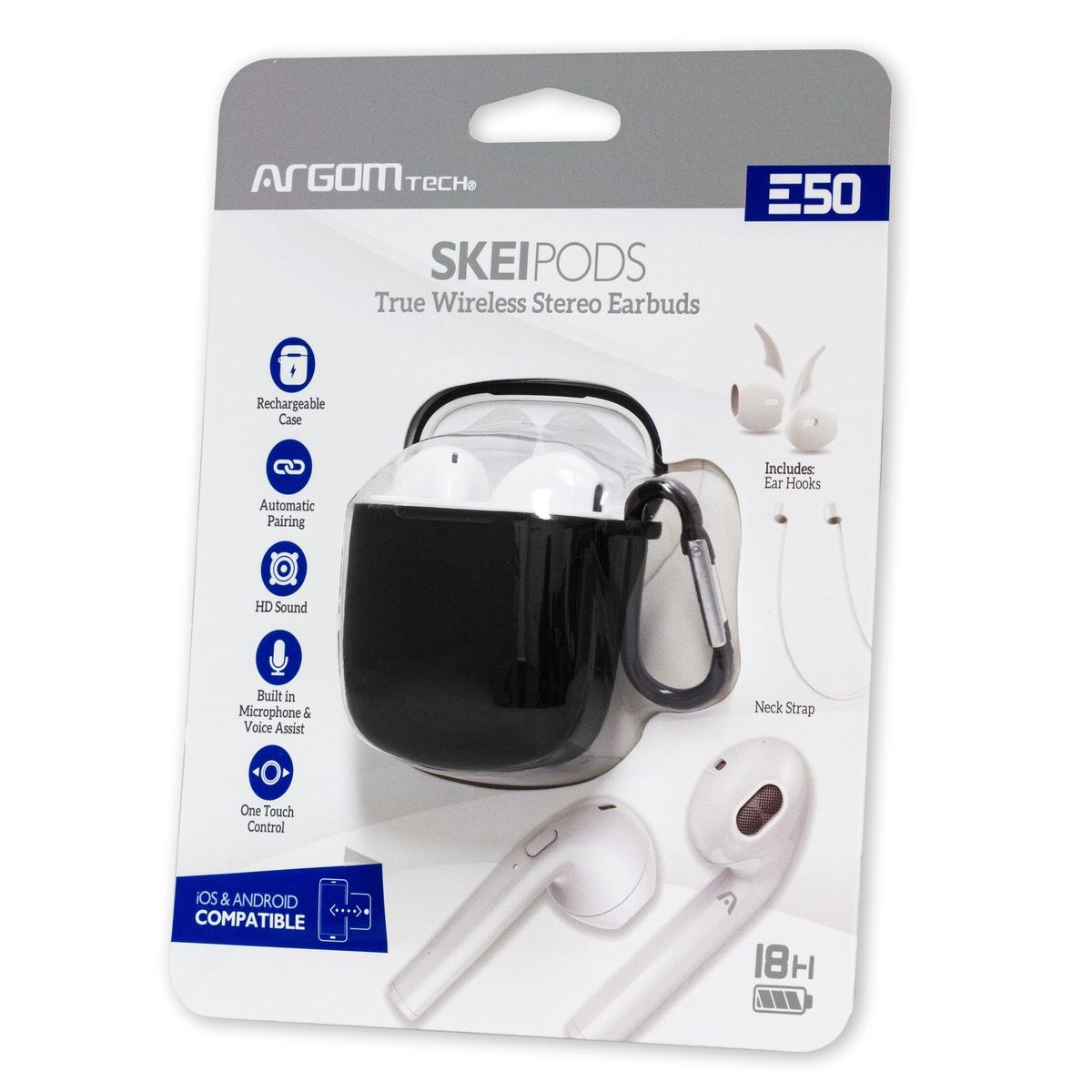 ARGOM - Argom Audífonos Skeipods TWS E50 Wireless Stereo Negro - ARG-HS-5050BK