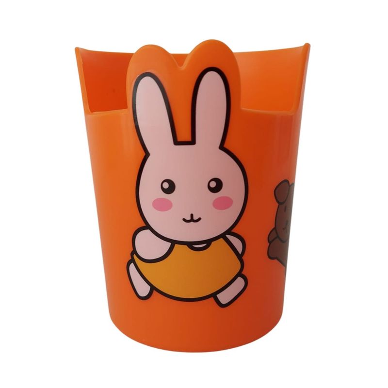 GENERICO - Portacepillo Portalapicero de Plástico Kawai para niños - Naranja