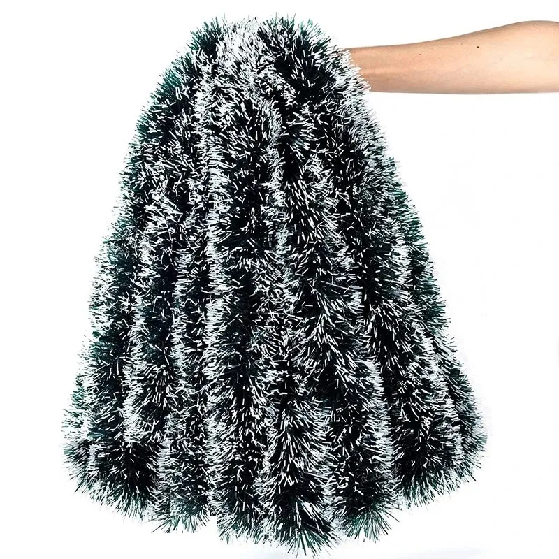 GENERICO - set de 3 Guirnaldas jaspeadas navideñas enredaderas 2mts x 11cm Nieve