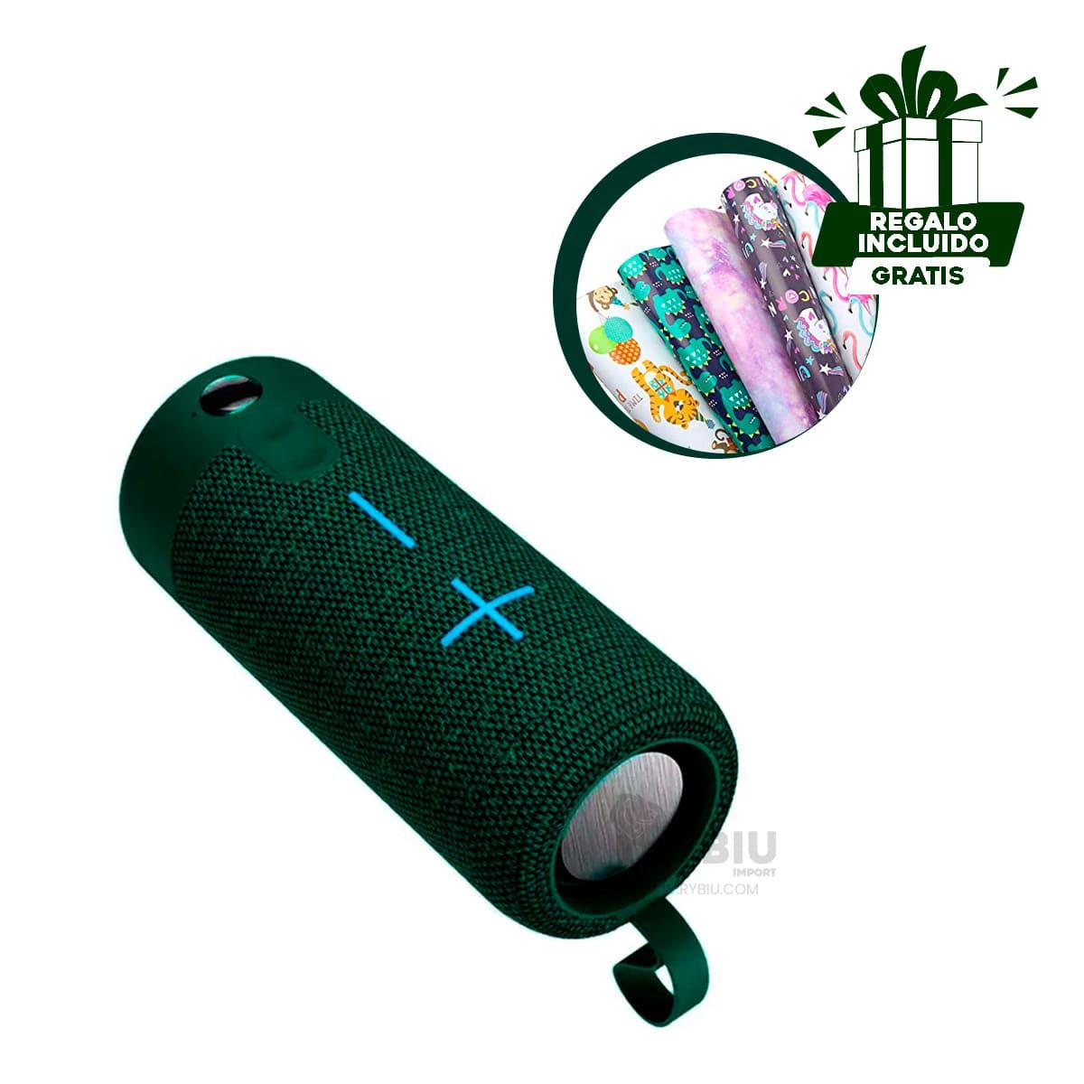 RYBIU IMPORT - Altavoz Ideal para Amantes de Musica Verde Y+Gift Stickers