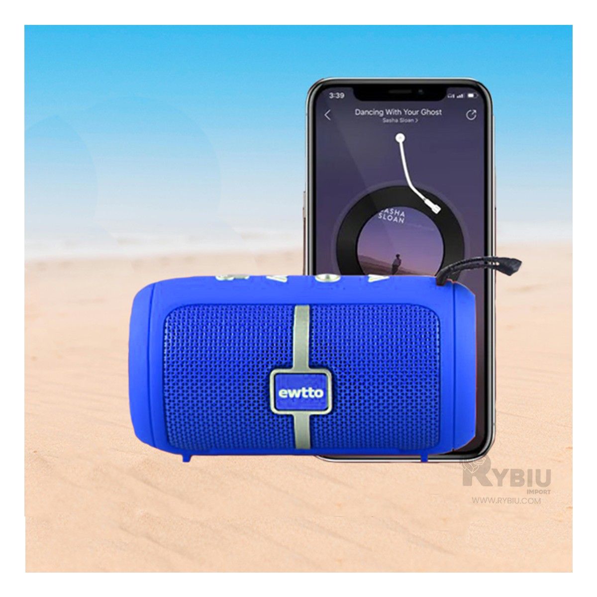 RYBIU IMPORT - Altavoz Compacto y Transportable Azul Y+Gift MiniAgenda