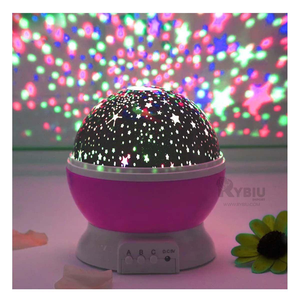 RYBIU IMPORT - Proyector Liviano y Adaptable Color Fucsia Y+Regalo Stickers