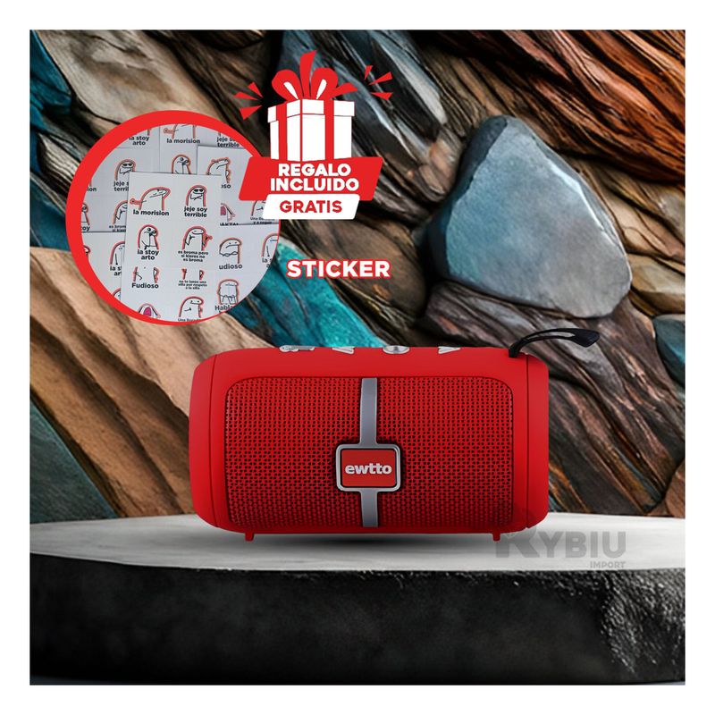 RYBIU IMPORT - Altavoz Inteligente y Eficiente Rojo Y+Envoltorio de Regalo