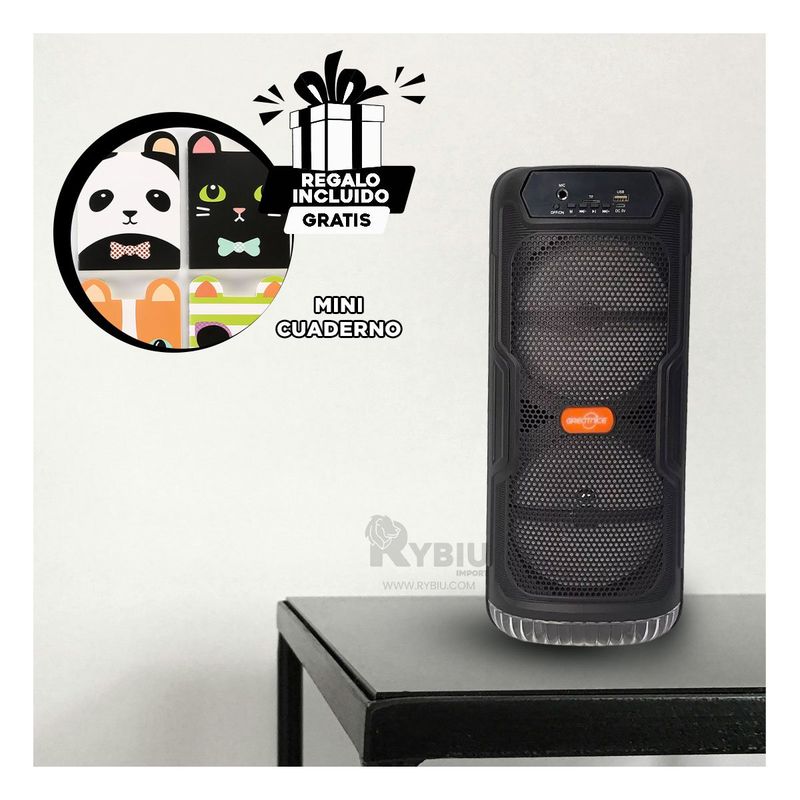 RYBIU IMPORT - Altavoz Ideal para Fiestas GTS-1565 Negro Y+Gift Stickers