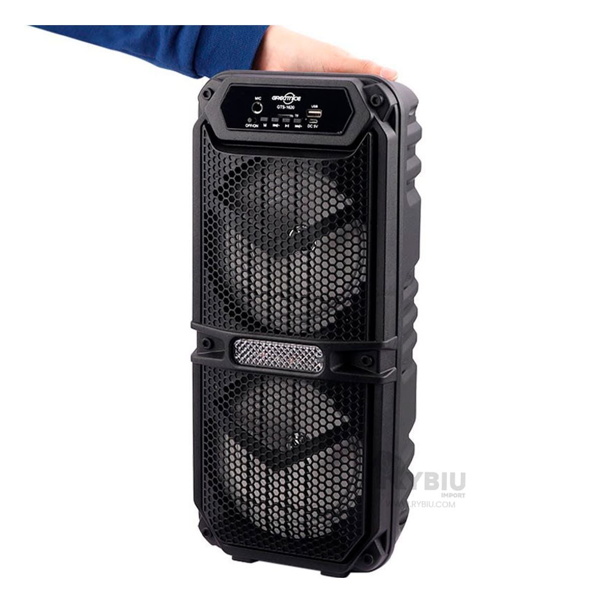 RYBIU IMPORT - Bocina Util GTS-1620 en Negro Y+Regalo Ligas para Peinar