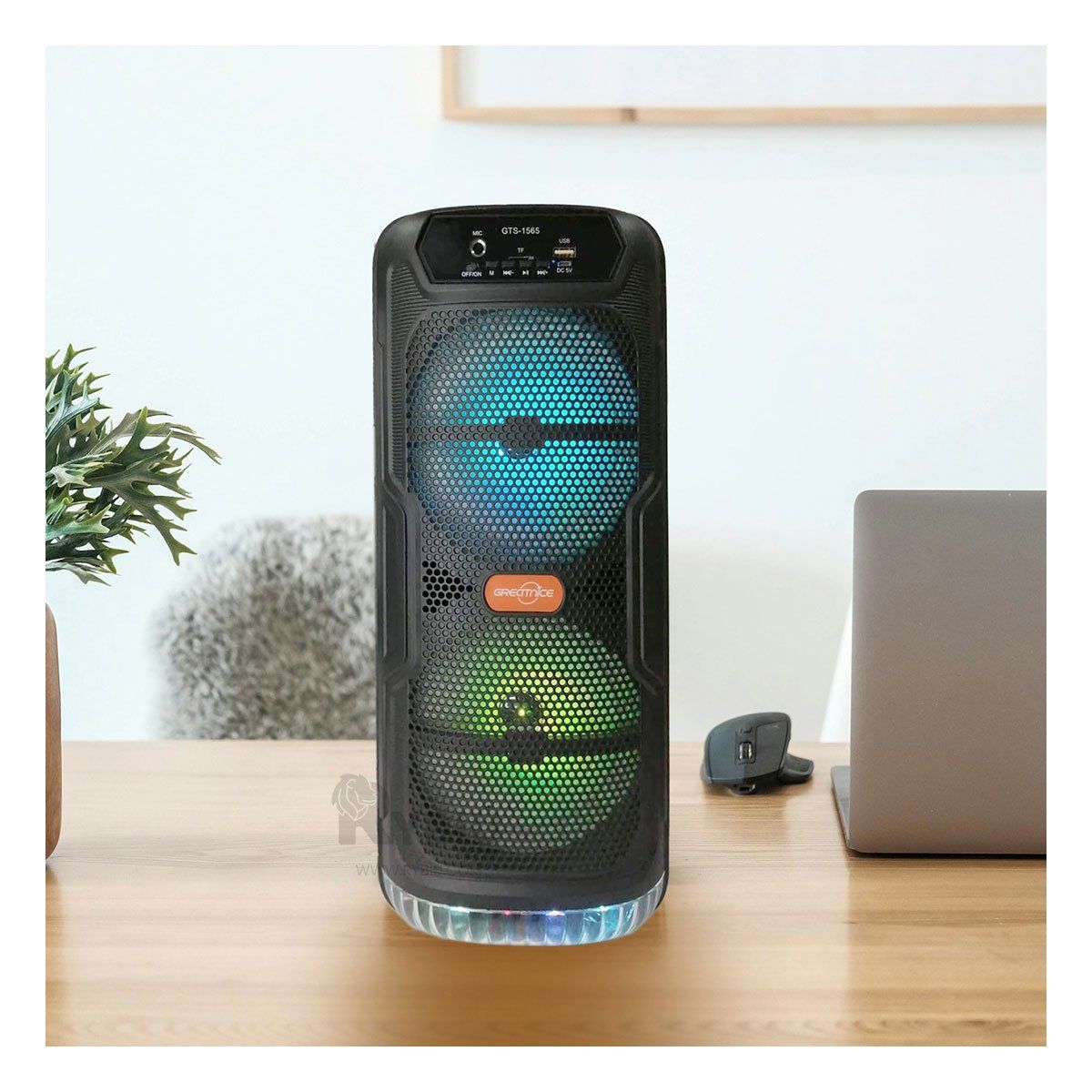 RYBIU IMPORT - Parlante Multifuncional Recargable GTS-1565 Negro