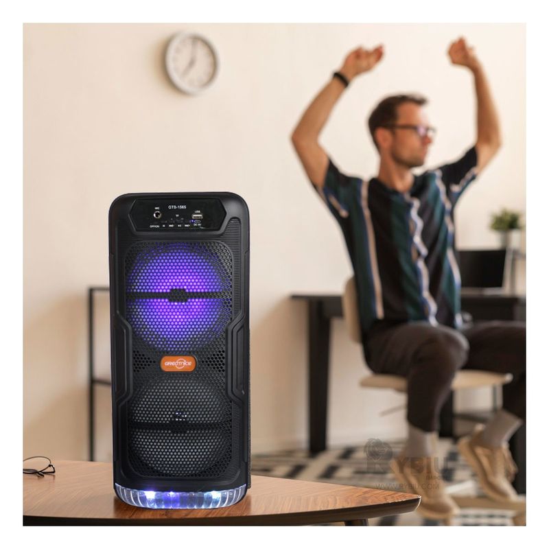 RYBIU IMPORT - Parlante de Potente Alcance GTS-1565 Negro Y+Regalo Agendita