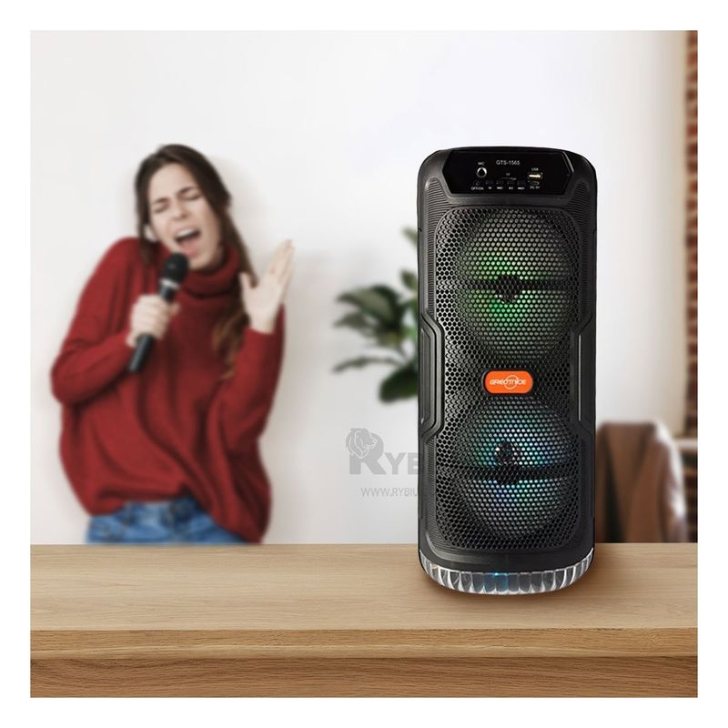 RYBIU IMPORT - Parlante Elegante y Util GGTS-1565 Negro Y+Papel de Regalo