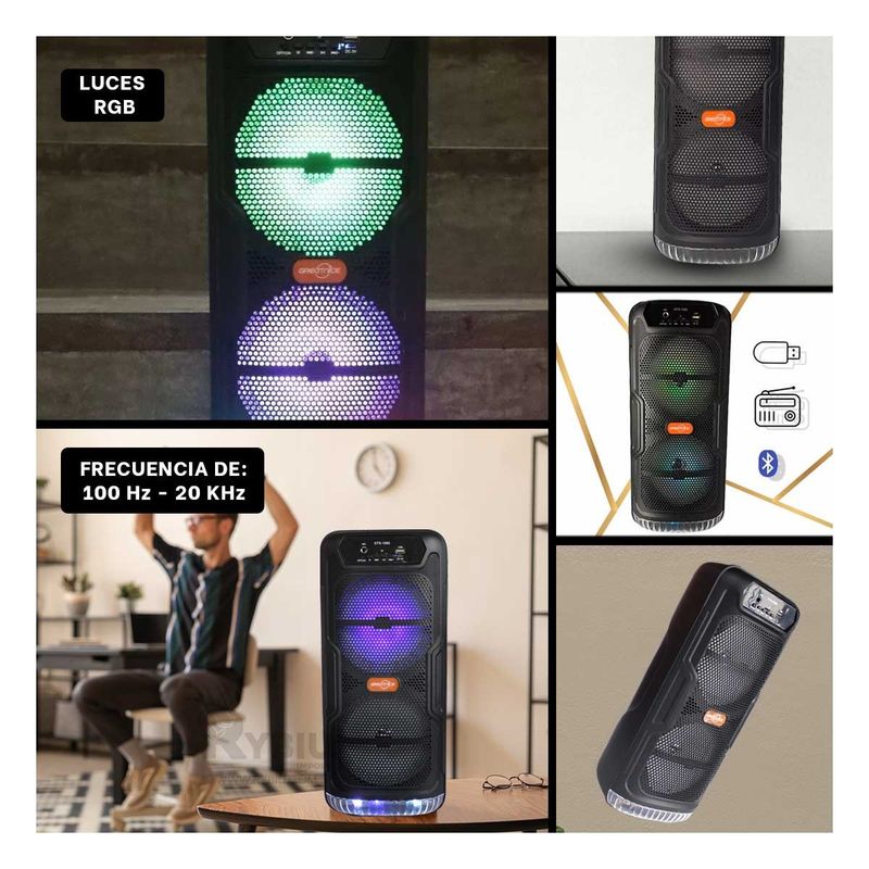 RYBIU IMPORT - Altavoz Inteligente GTS-1565 en Negro Y+Envoltorio de Regalo