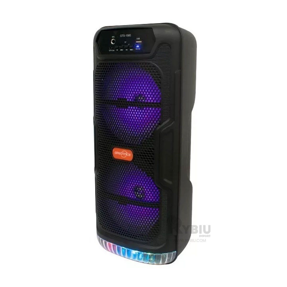 RYBIU IMPORT - Bocina Util GTS-1565 en Negro Y+Regalo Ligas para Peinar