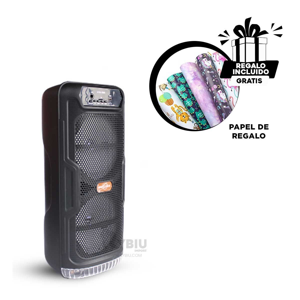 RYBIU IMPORT - Bocina Funcional GTS-1565 en Negro Y+Banderitas Adhesivas