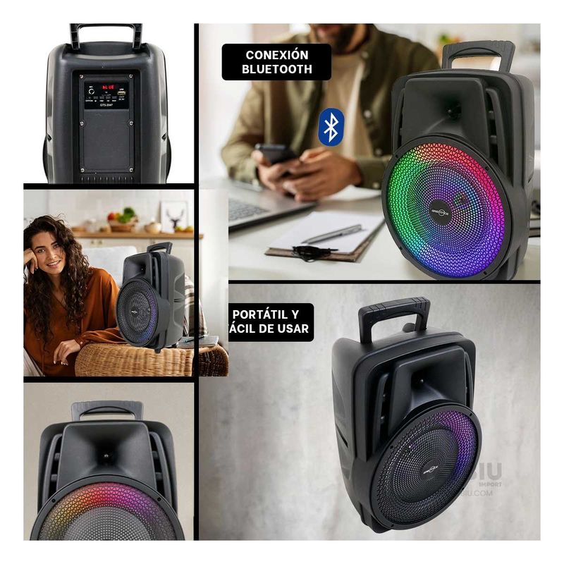 RYBIU IMPORT - Altavoz Inteligente GTS-1567 en Negro Y+Envoltorio de Regalo