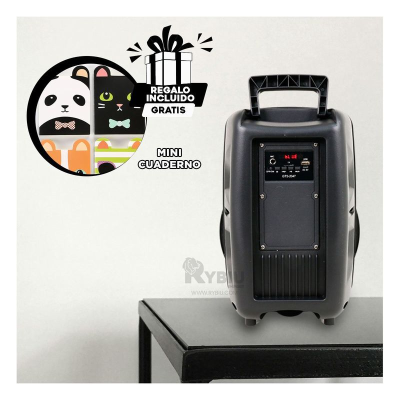 RYBIU IMPORT - Altavoz Ideal para Fiestas GTS-1567 Negro Y+Gift Stickers