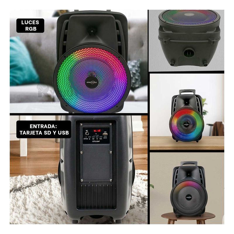 RYBIU IMPORT - Altavoz Moderno Versatil GTS-1567 en Negro Y+Regalo Agendita