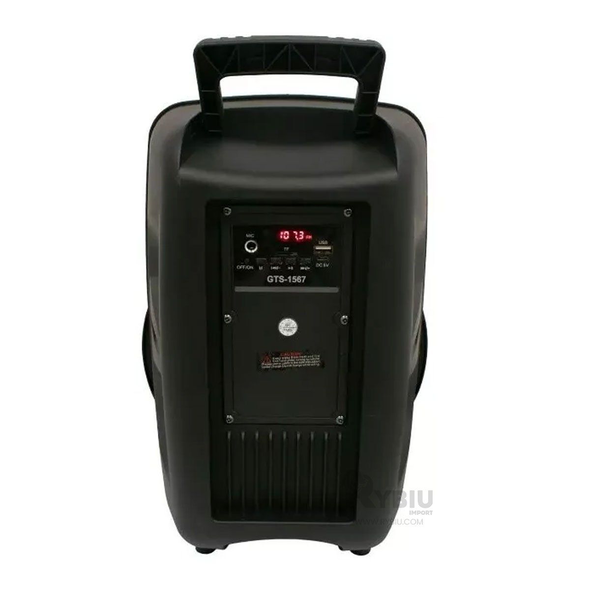 RYBIU IMPORT - Bocina Funcional GTS-1567 en Negro Y+Banderitas Adhesivas