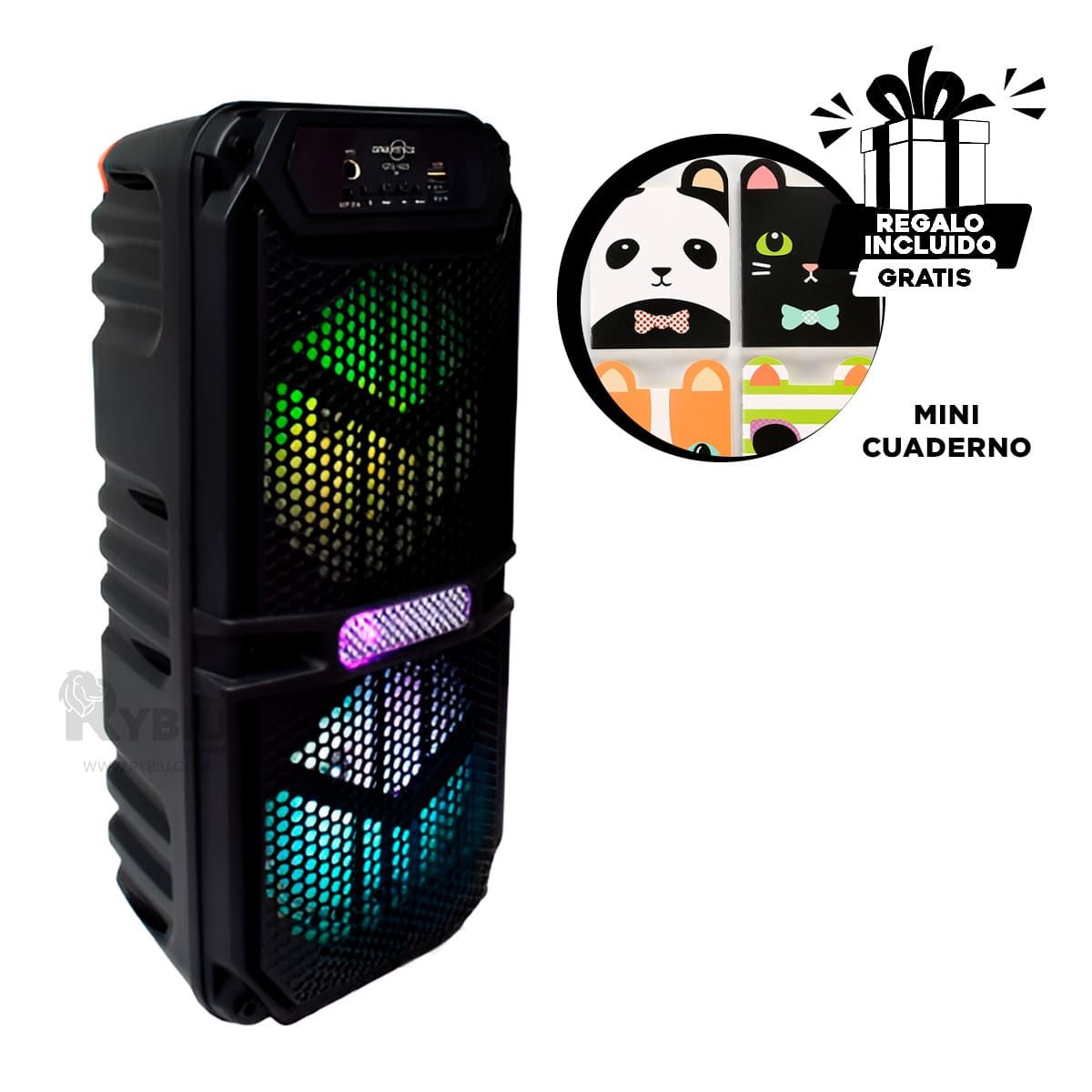 RYBIU IMPORT - Altavoz Inteligente GTS-1620 en Negro Y+Envoltorio de Regalo