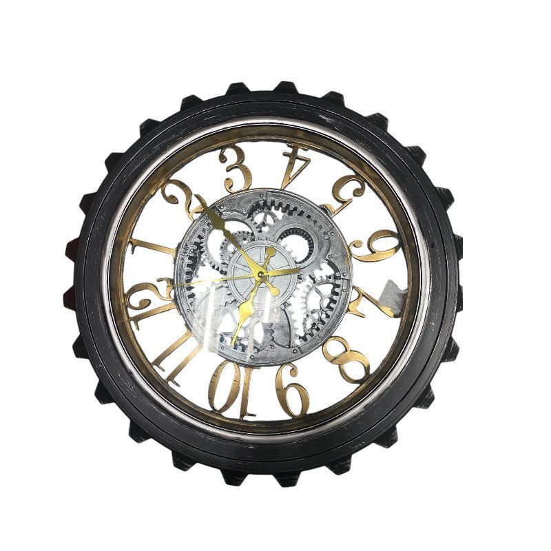 GENERICO - Reloj retro para pared tipo timon de vidrio Reloj engranaje