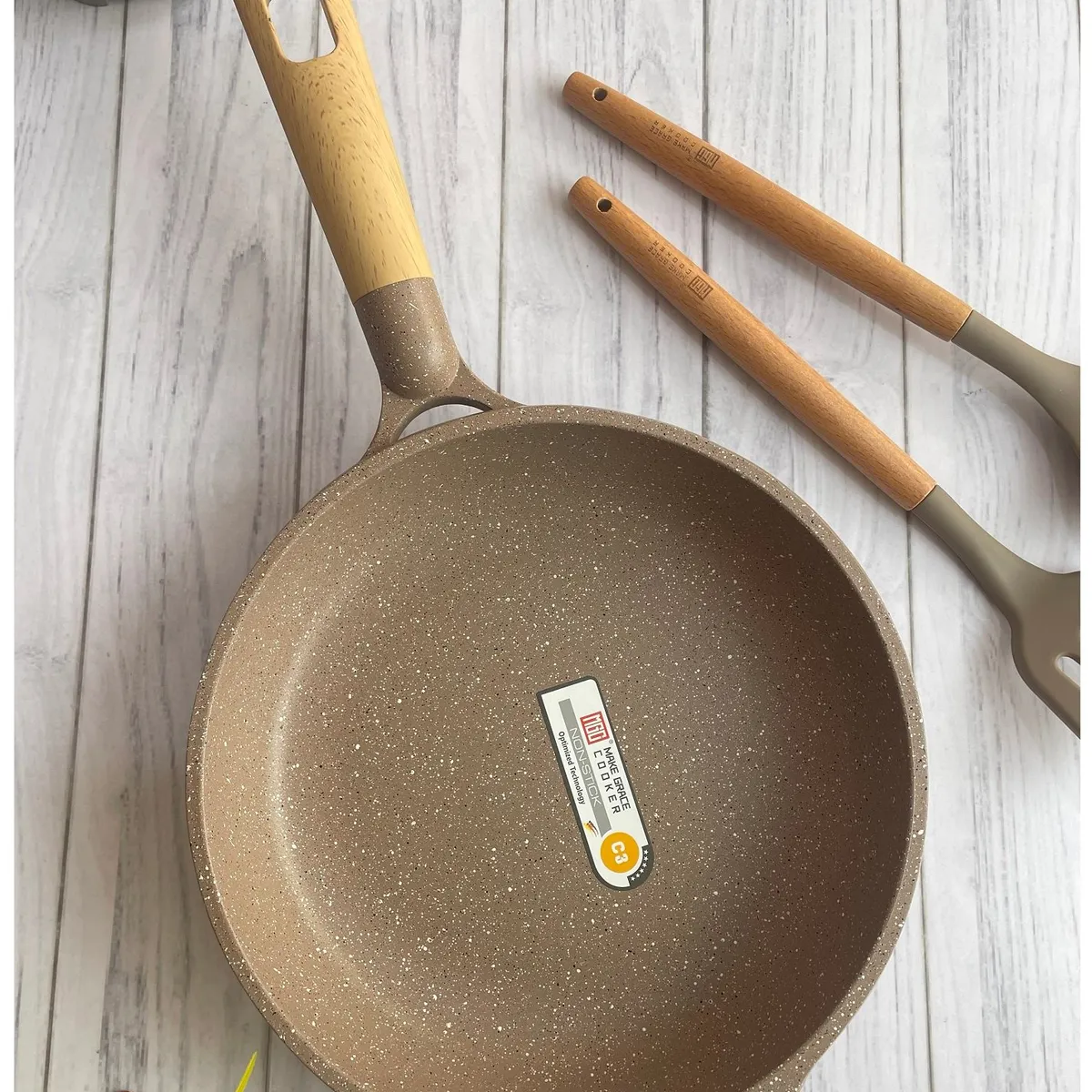 GENERICO - Juego de Ollas Granito Roca Volcánica 9 Piezas